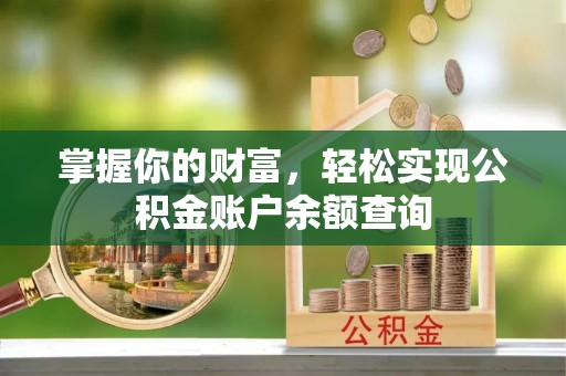 大方掌握你的财富，轻松实现公积金账户余额查询