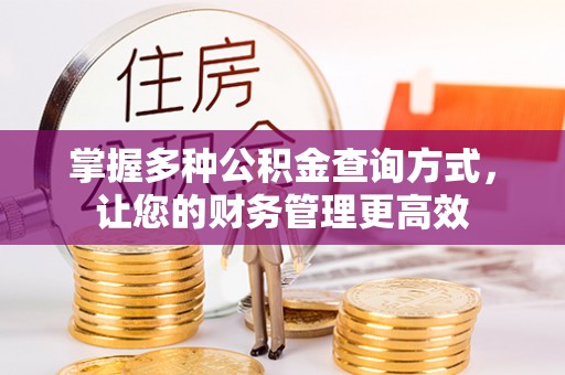 大方掌握多种公积金查询方式，让您的财务管理更高效