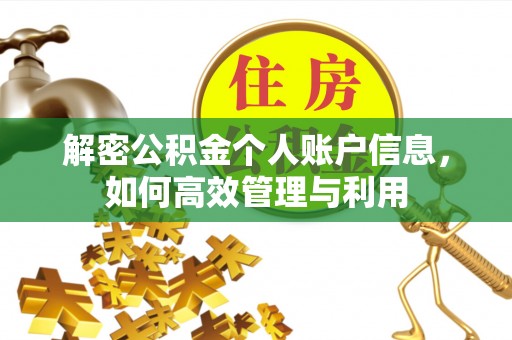 大方解密公积金个人账户信息，如何高效管理与利用